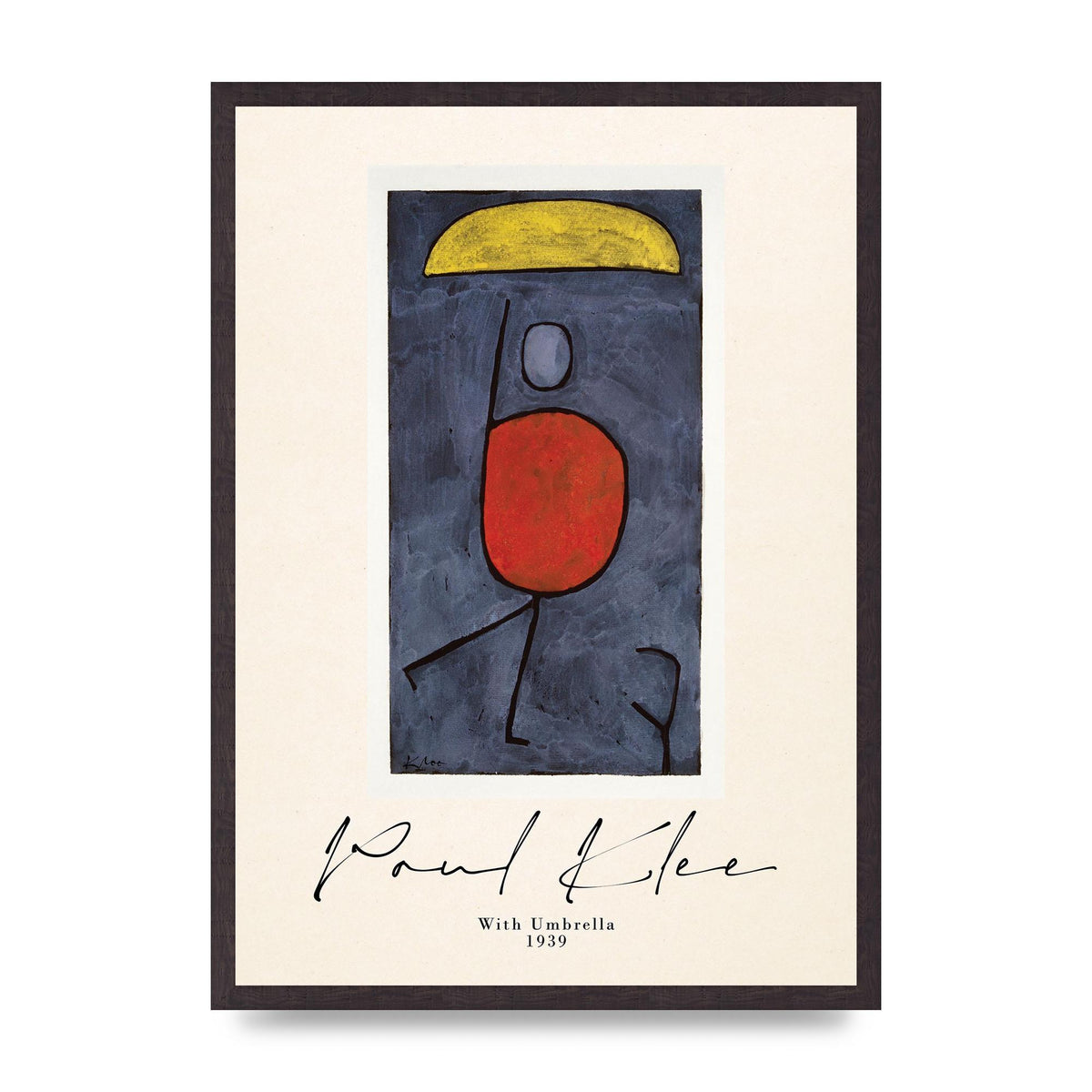Paul Klee With Umbrella 1939 Printed Poster - A2 framed