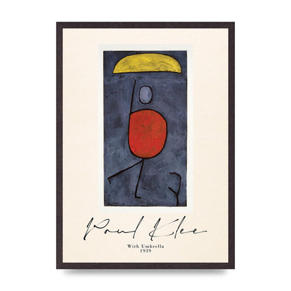 Paul Klee With Umbrella 1939 Printed Poster - A2 framed