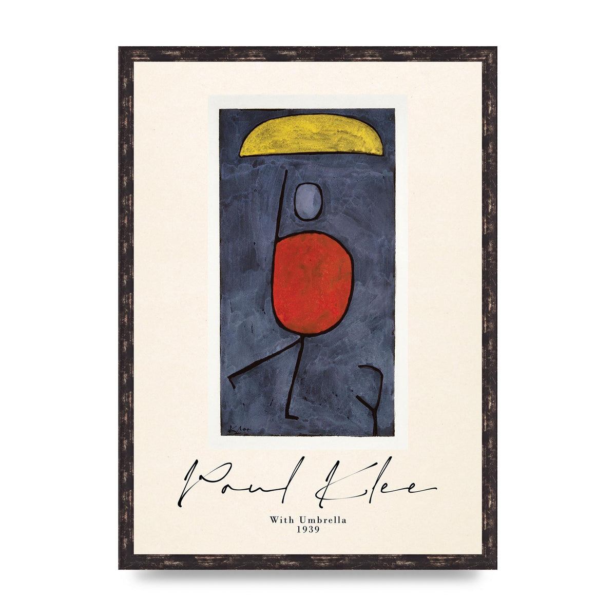 Paul Klee With Umbrella 1939 Printed Poster - A2 framed