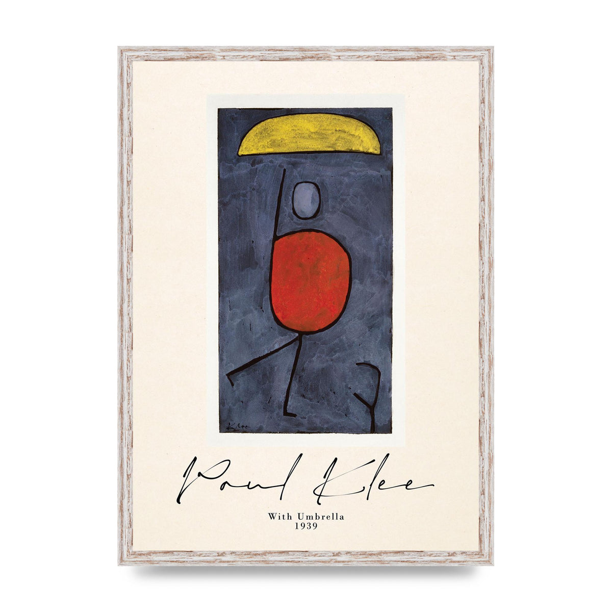 Paul Klee With Umbrella 1939 Printed Poster - A2 framed