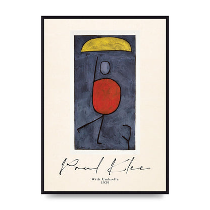 Paul Klee With Umbrella 1939 Printed Poster - A2 framed