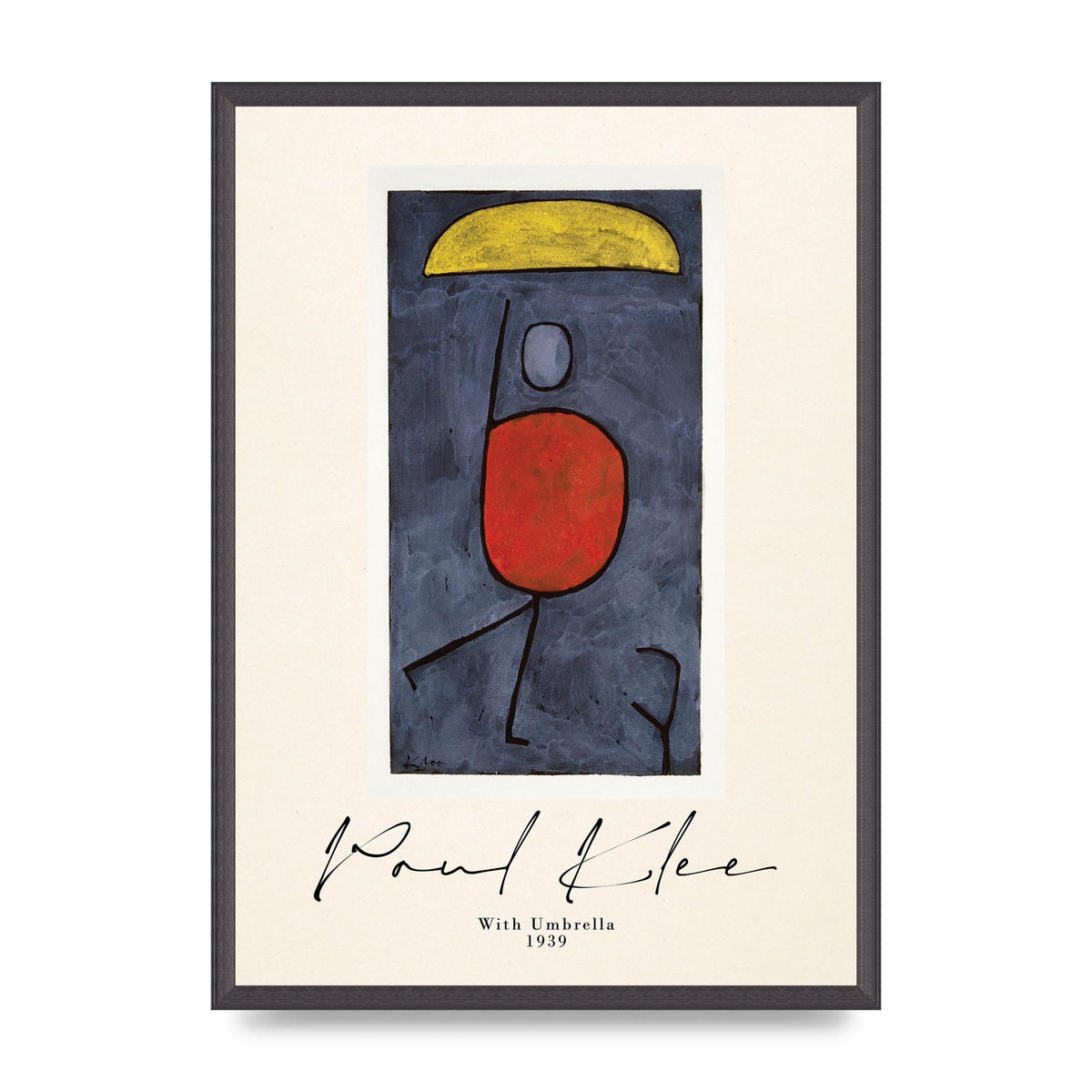 Paul Klee With Umbrella 1939 Printed Poster - A2 framed