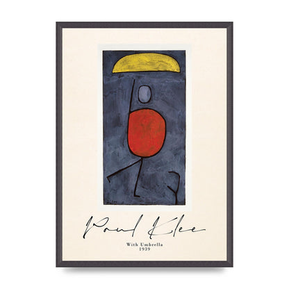 Paul Klee With Umbrella 1939 Printed Poster - A2 framed