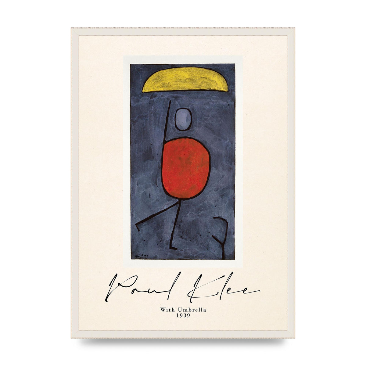 Paul Klee With Umbrella 1939 Printed Poster - A2 framed