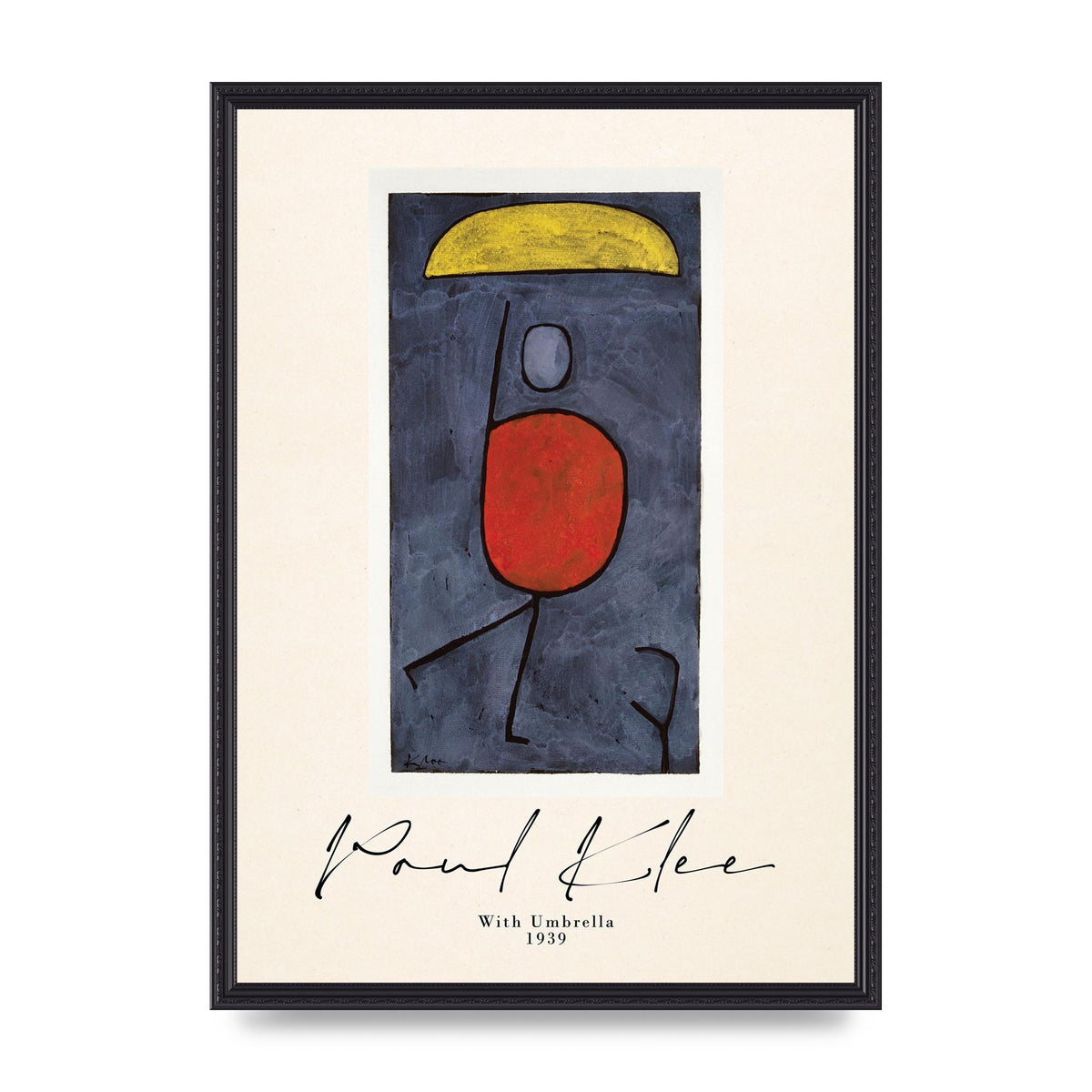 Paul Klee With Umbrella 1939 Printed Poster - A2 framed