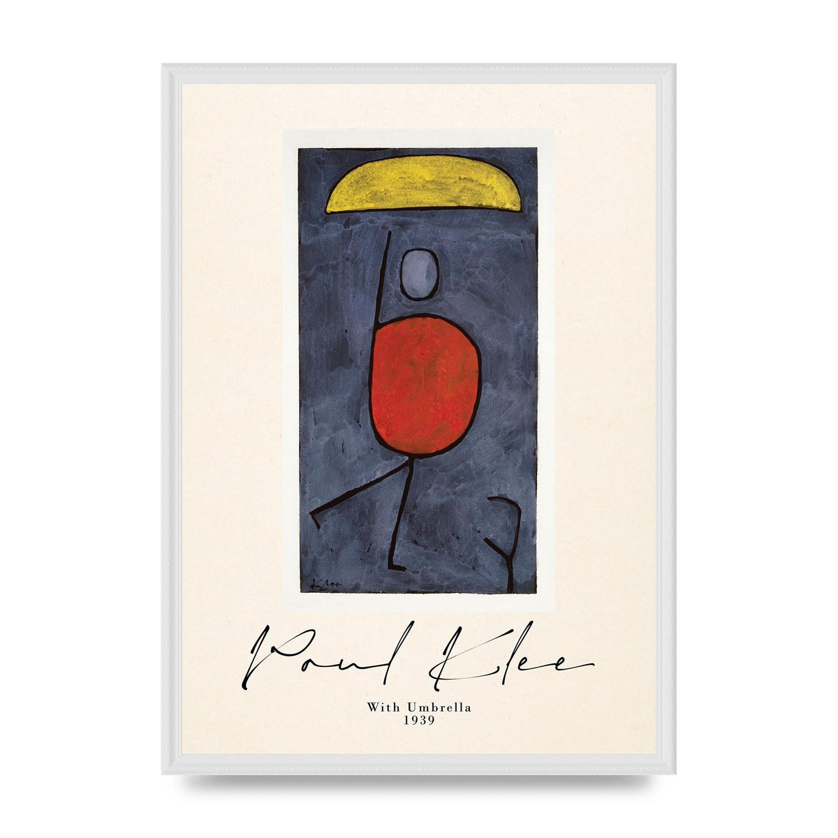 Paul Klee With Umbrella 1939 Printed Poster - A2 framed
