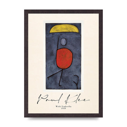 Paul Klee With Umbrella 1939 Printed Poster - A3 framed