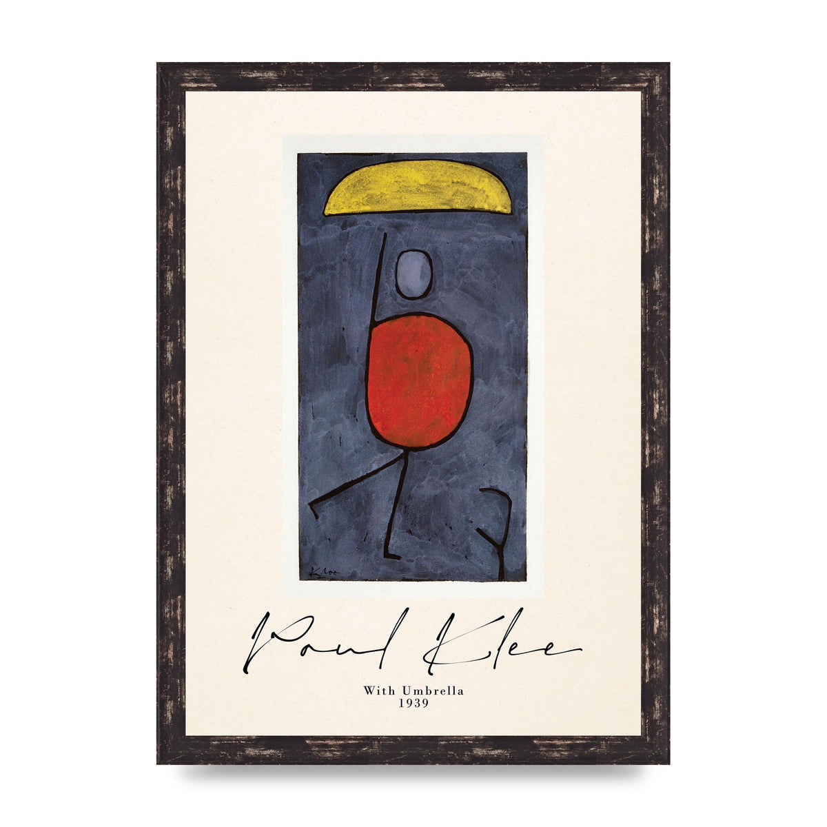 Paul Klee With Umbrella 1939 Printed Poster - A3 framed