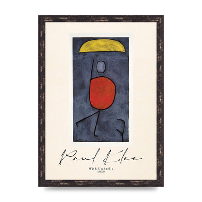Paul Klee With Umbrella 1939 Printed Poster - A3 framed