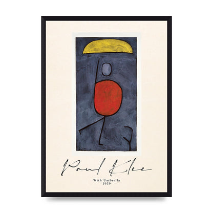 Paul Klee With Umbrella 1939 Printed Poster - A3 framed