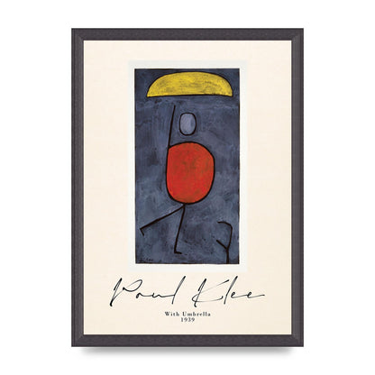 Paul Klee With Umbrella 1939 Printed Poster - A3 framed