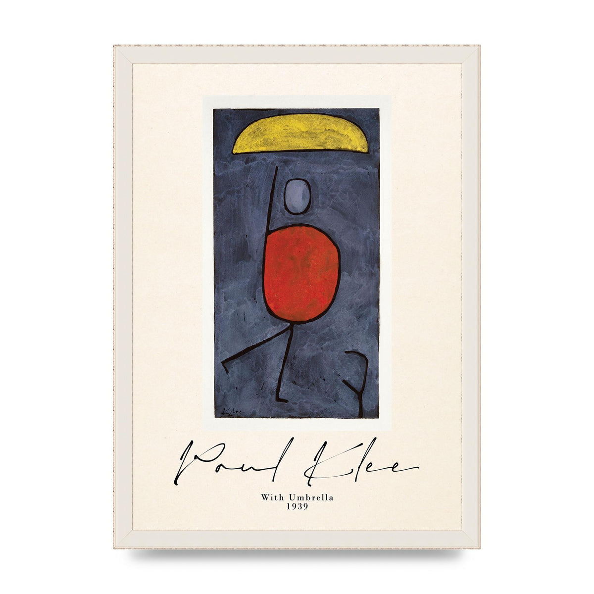 Paul Klee With Umbrella 1939 Printed Poster - A3 framed