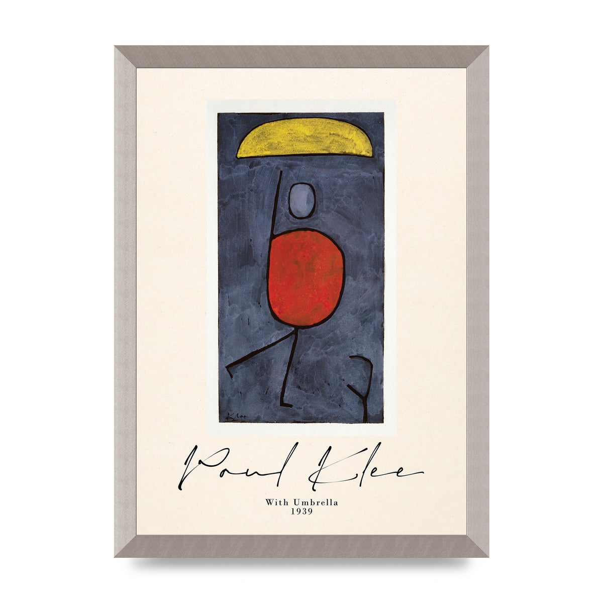 Paul Klee With Umbrella 1939 Printed Poster - A3 framed