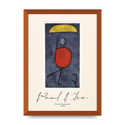 Paul Klee With Umbrella 1939 Printed Poster - A3 framed