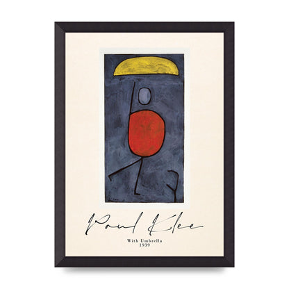 Paul Klee With Umbrella 1939 Printed Poster - A3 framed