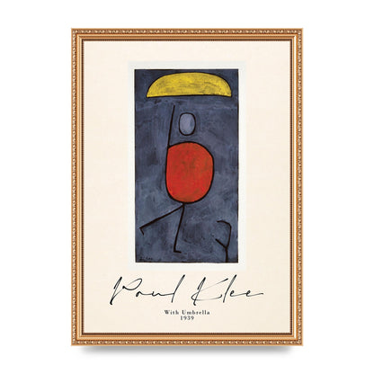 Paul Klee With Umbrella 1939 Printed Poster - A3 framed