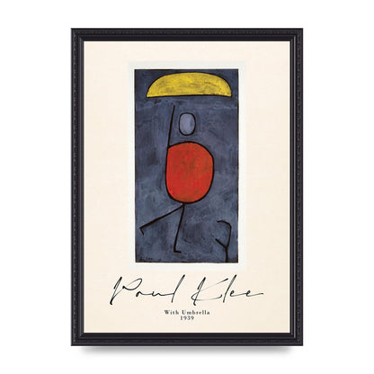 Paul Klee With Umbrella 1939 Printed Poster - A3 framed
