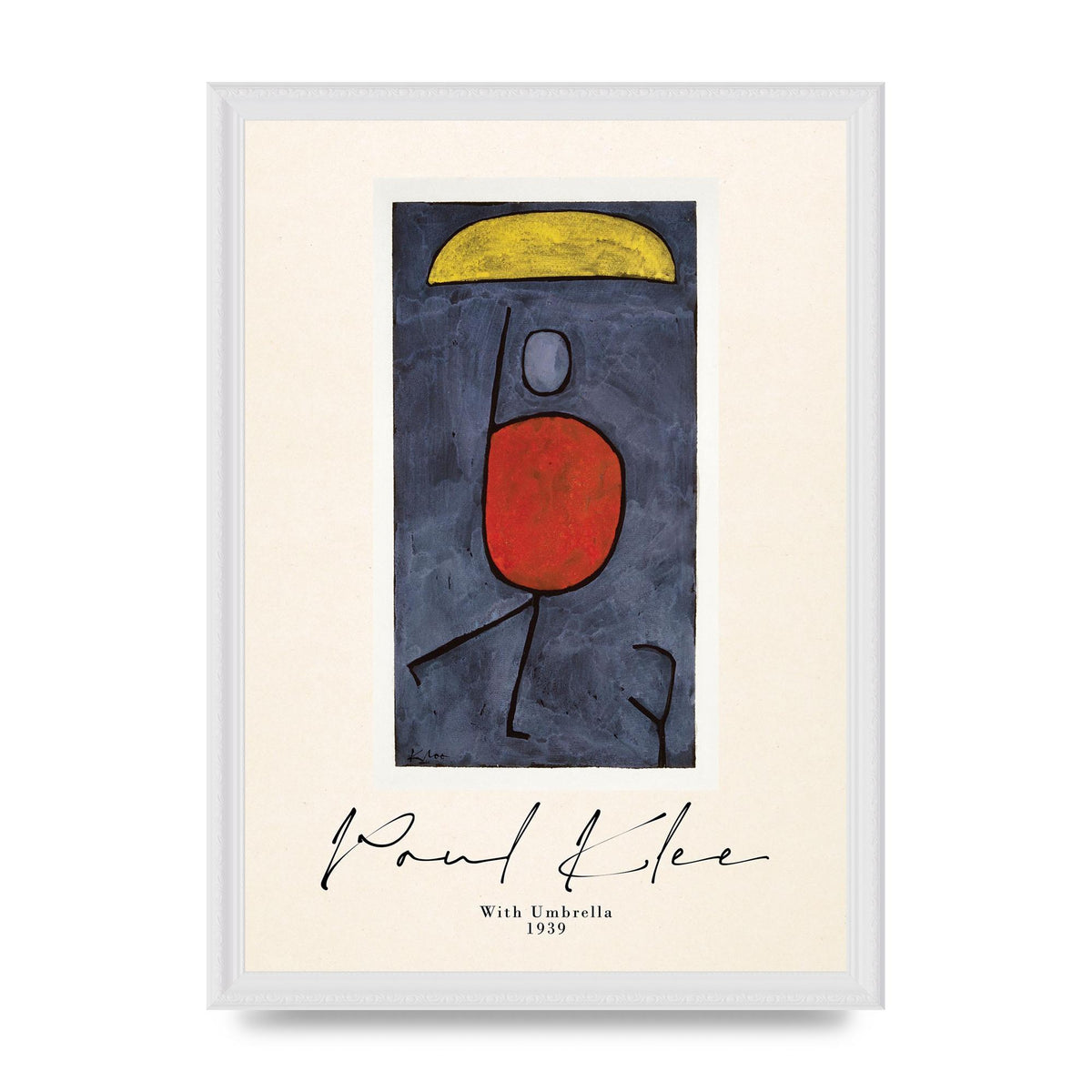 Paul Klee With Umbrella 1939 Printed Poster - A3 framed
