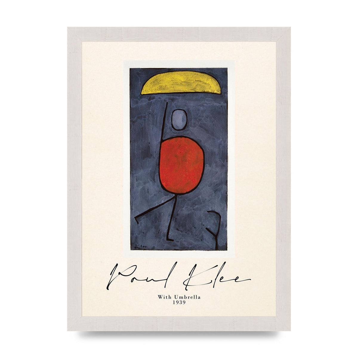 Paul Klee With Umbrella 1939 Printed Poster - A4 framed
