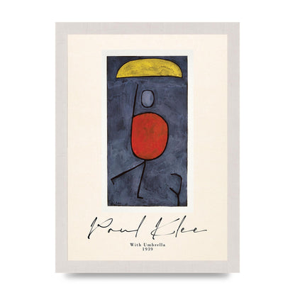 Paul Klee With Umbrella 1939 Printed Poster - A4 framed
