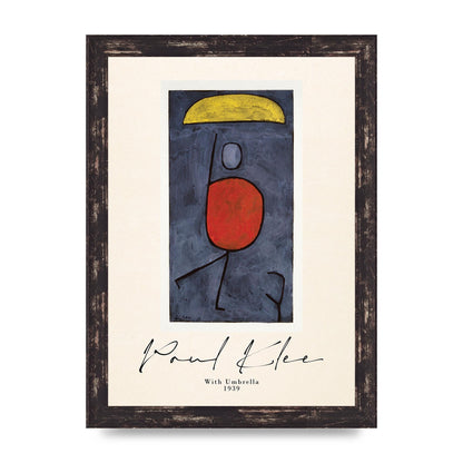 Paul Klee With Umbrella 1939 Printed Poster - A4 framed