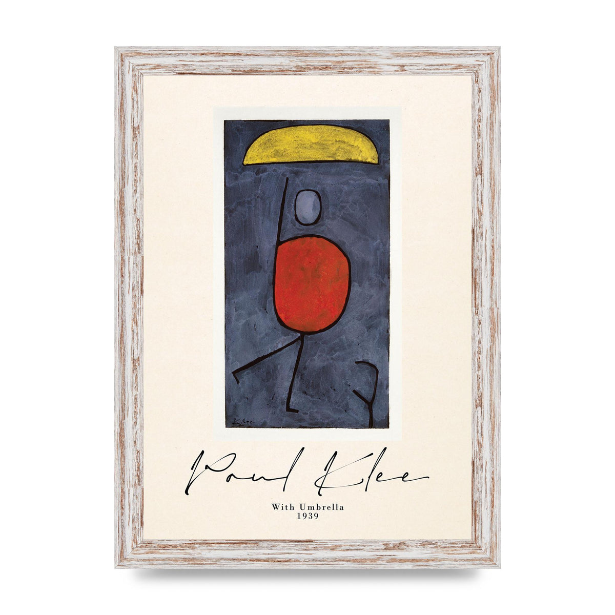 Paul Klee With Umbrella 1939 Printed Poster - A4 framed