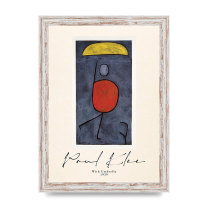 Paul Klee With Umbrella 1939 Printed Poster - A4 framed