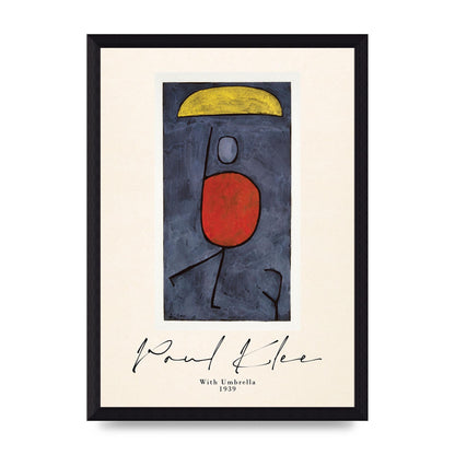 Paul Klee With Umbrella 1939 Printed Poster - A4 framed