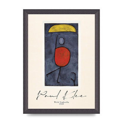 Paul Klee With Umbrella 1939 Printed Poster - A4 framed