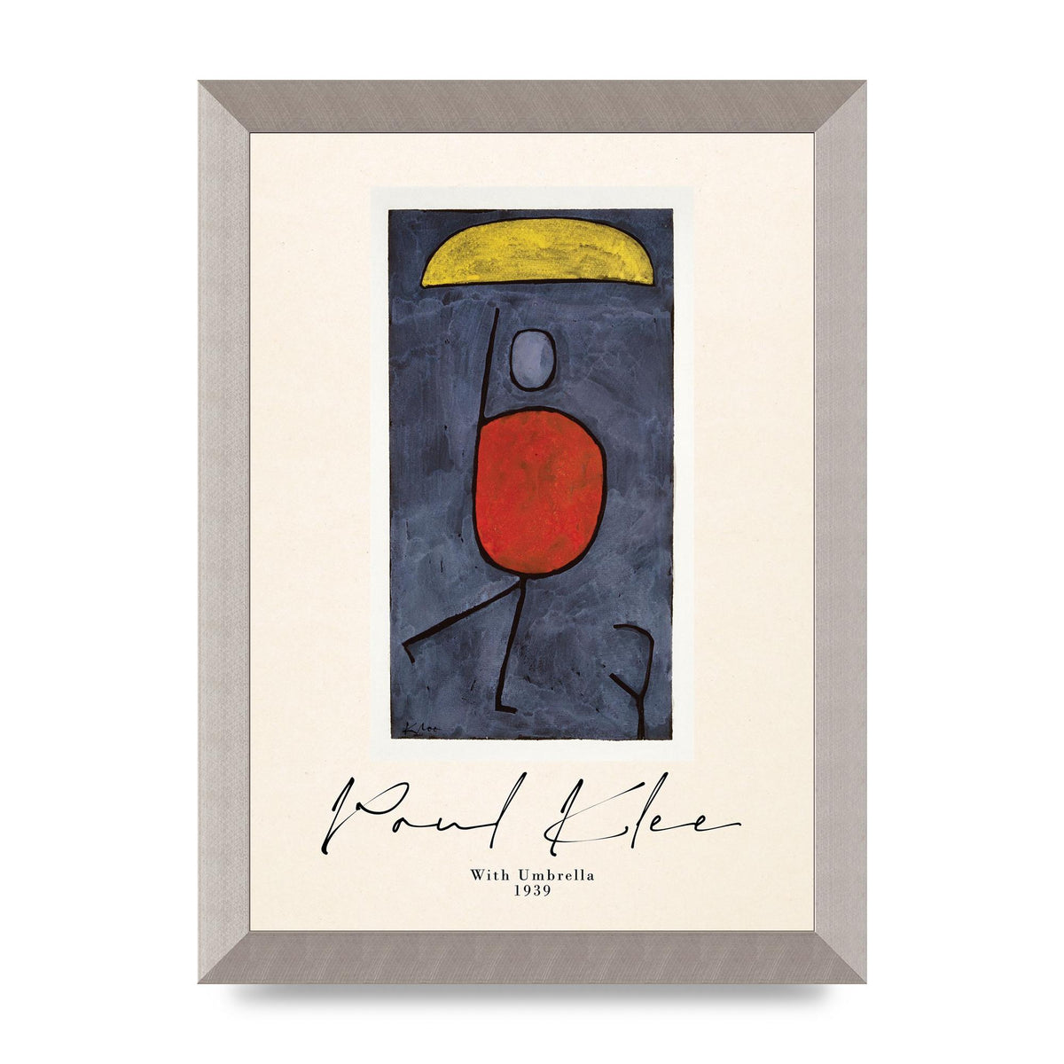 Paul Klee With Umbrella 1939 Printed Poster - A4 framed