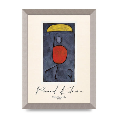 Paul Klee With Umbrella 1939 Printed Poster - A4 framed