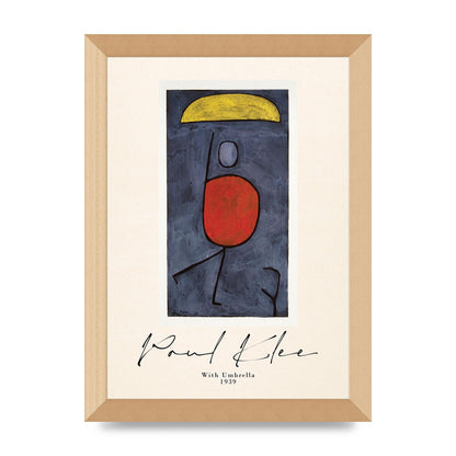 Paul Klee With Umbrella 1939 Printed Poster - A4 framed