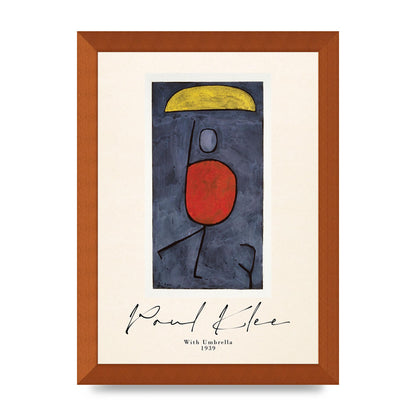 Paul Klee With Umbrella 1939 Printed Poster - A4 framed