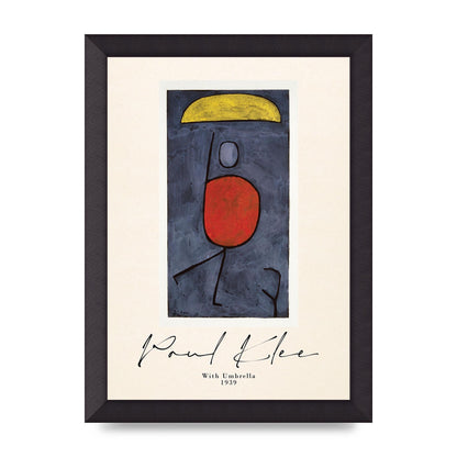 Paul Klee With Umbrella 1939 Printed Poster - A4 framed