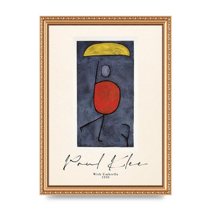 Paul Klee With Umbrella 1939 Printed Poster - A4 framed