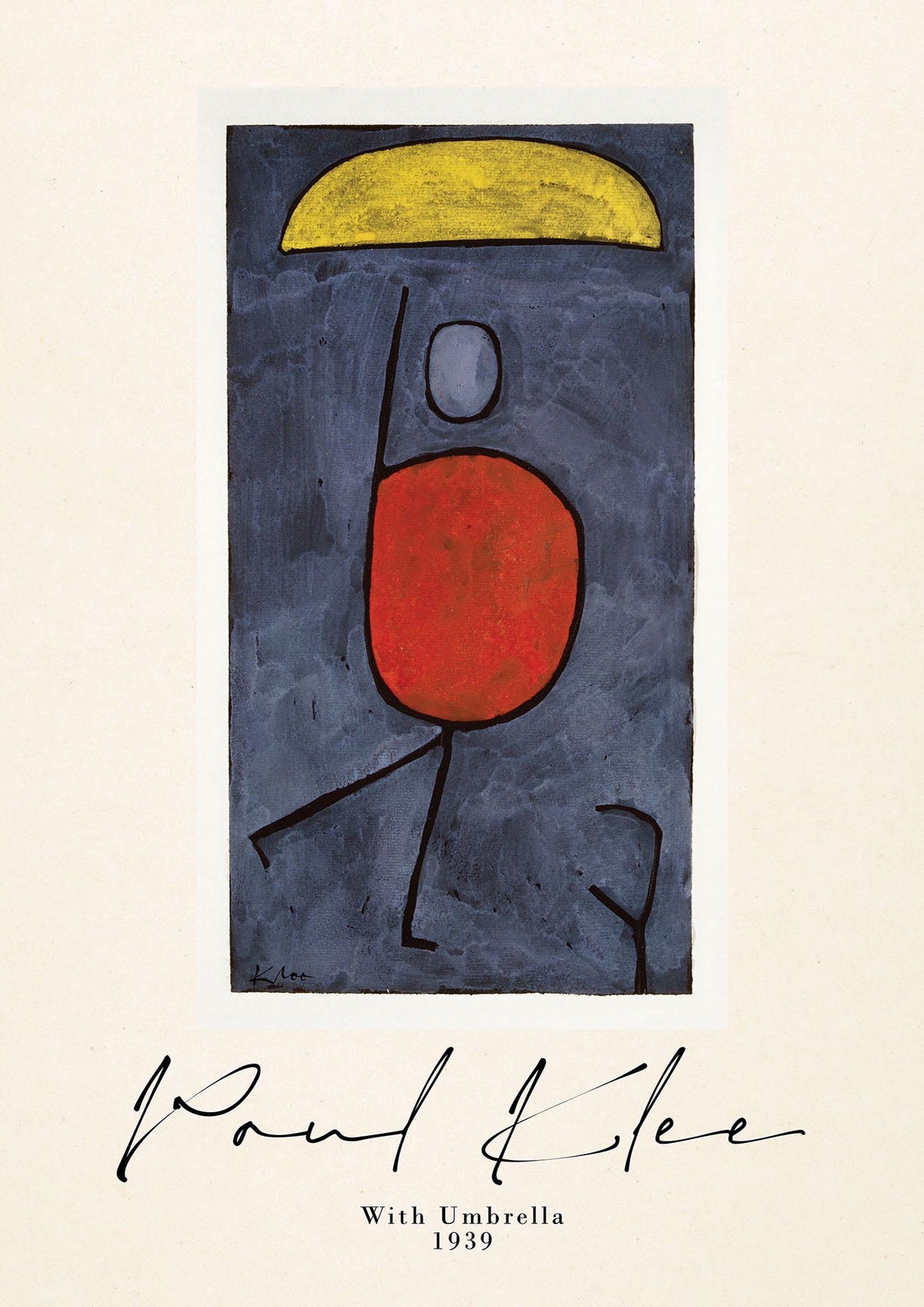 Paul Klee With Umbrella 1939 Printed Poster - detail