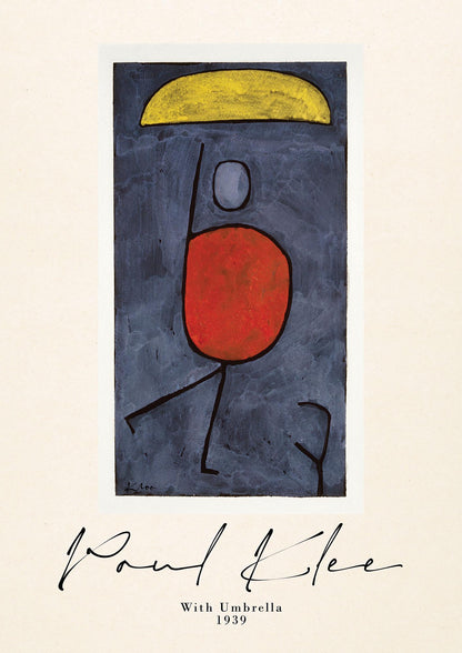 Paul Klee With Umbrella 1939 Printed Poster - detail
