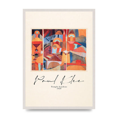 Paul Klee Temple Gardens 1920 Printed Poster - A2 framed