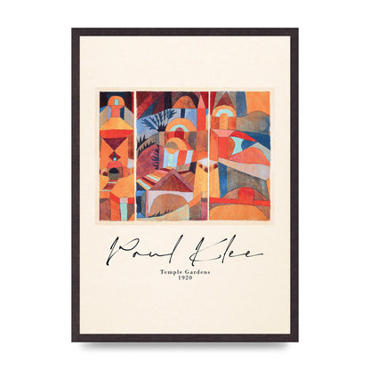 Paul Klee Temple Gardens 1920 Printed Poster - A2 framed