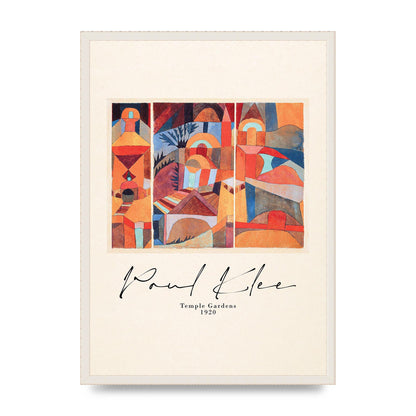 Paul Klee Temple Gardens 1920 Printed Poster - A2 framed
