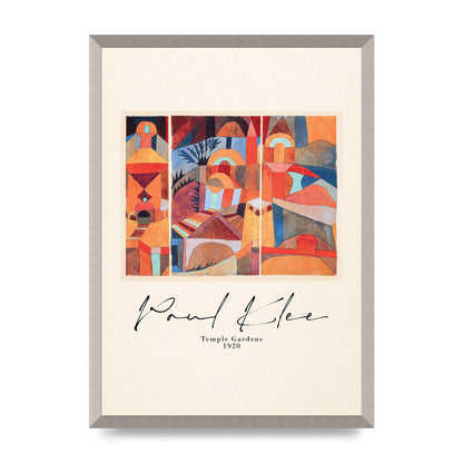 Paul Klee Temple Gardens 1920 Printed Poster - A2 framed