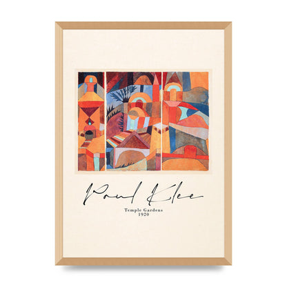 Paul Klee Temple Gardens 1920 Printed Poster - A2 framed