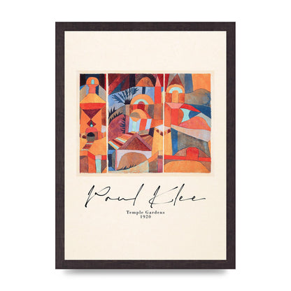 Paul Klee Temple Gardens 1920 Printed Poster - A3 framed