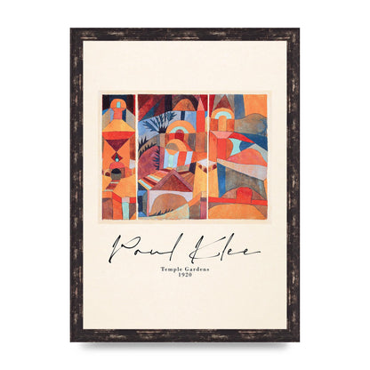 Paul Klee Temple Gardens 1920 Printed Poster - A3 framed