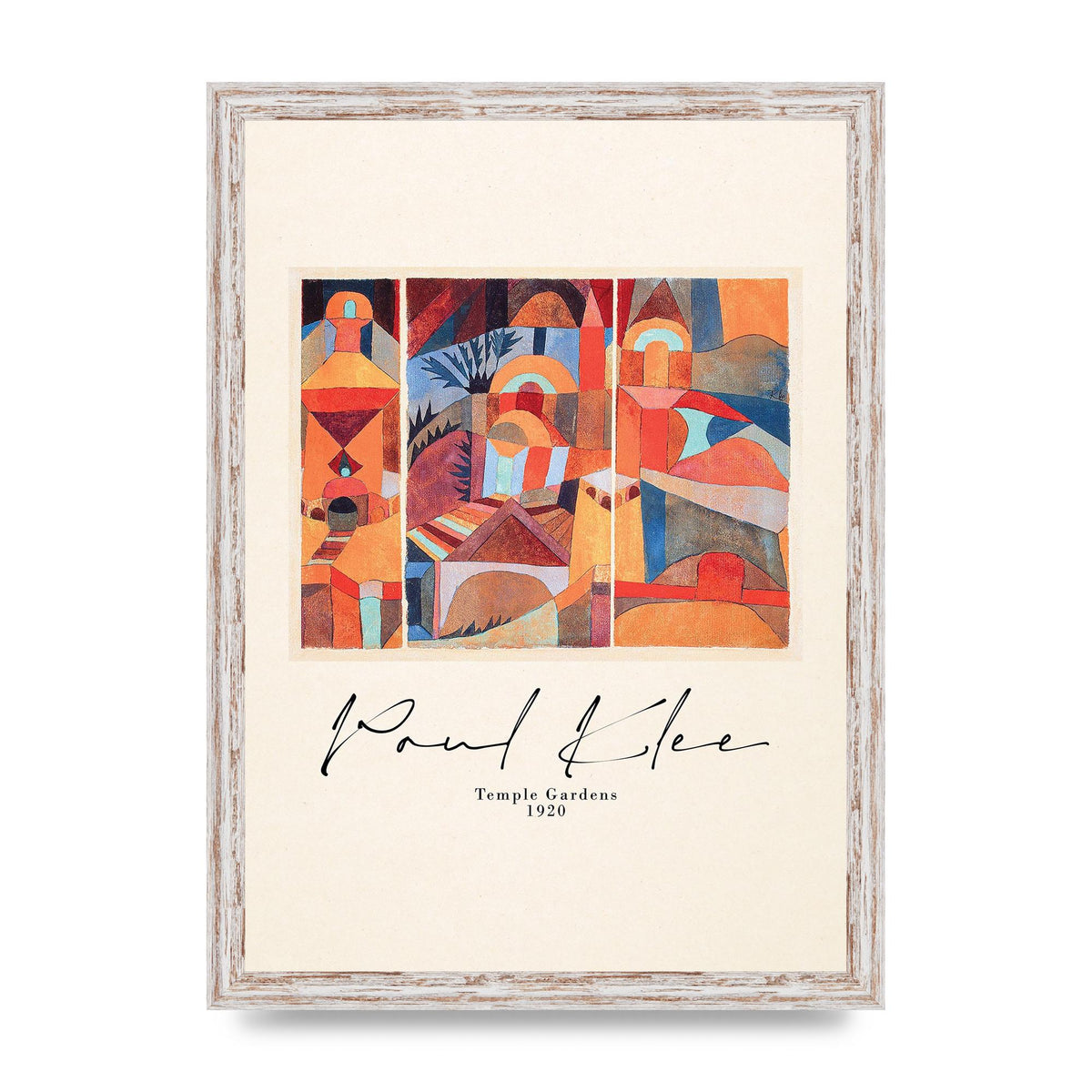 Paul Klee Temple Gardens 1920 Printed Poster - A3 framed