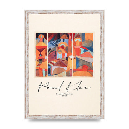 Paul Klee Temple Gardens 1920 Printed Poster - A3 framed