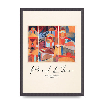Paul Klee Temple Gardens 1920 Printed Poster - A3 framed