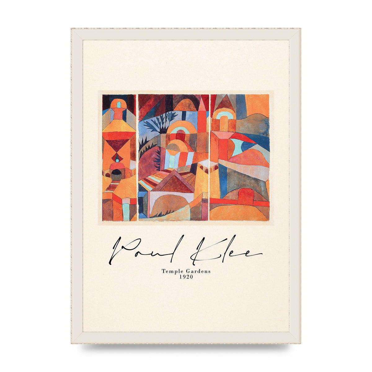Paul Klee Temple Gardens 1920 Printed Poster - A3 framed