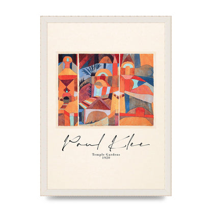 Paul Klee Temple Gardens 1920 Printed Poster - A3 framed