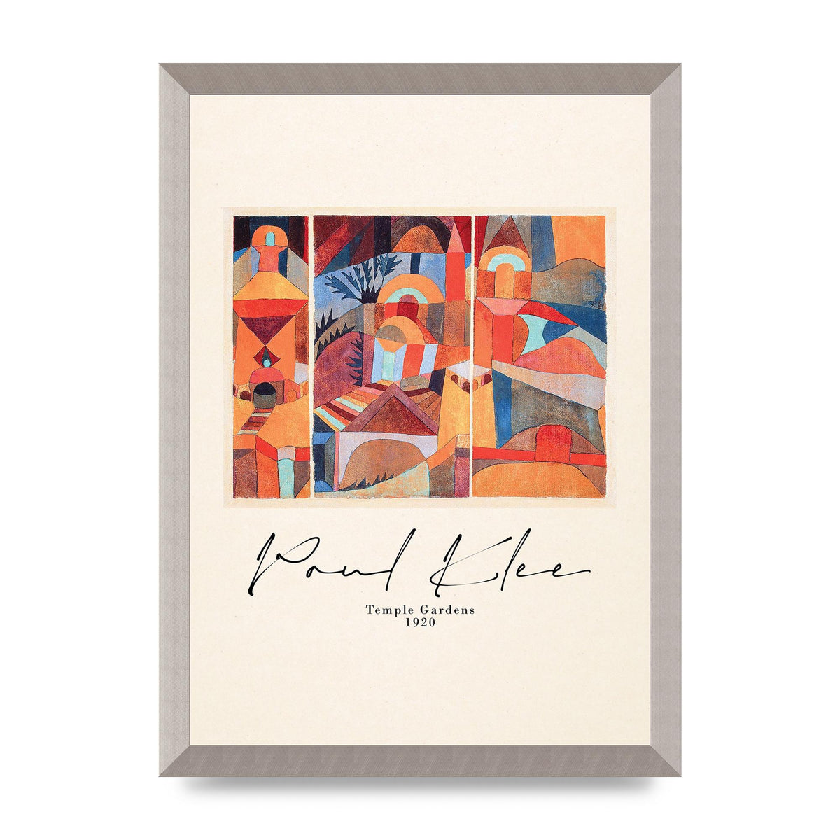 Paul Klee Temple Gardens 1920 Printed Poster - A3 framed